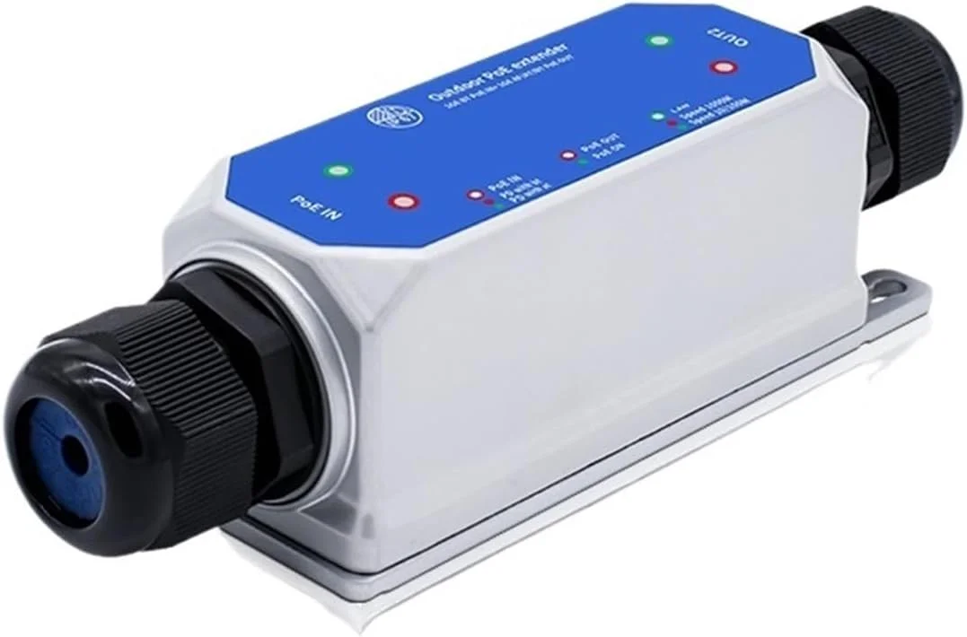 توسعه دهنده گیگابیتی دو پورت با قابلیت تغذیه از طریق اترنت (P-O//E) یک به یک IP67 ضد آب 1000 متری تکرار کننده P-O//E استاندارد IEEE802.3af/at/bt با قابلیت اتصال و پخش 48 ولت 120 وات