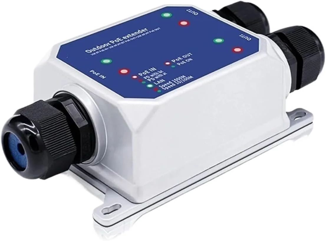توسعه دهنده گیگابیتی سه پورت P-O//E ضد آب IP67، تکرار کننده P-O//E 1 به 2 1000M، استاندارد IEEE802.3af/at/bt، نصب آسان، 48 ولت 120 وات