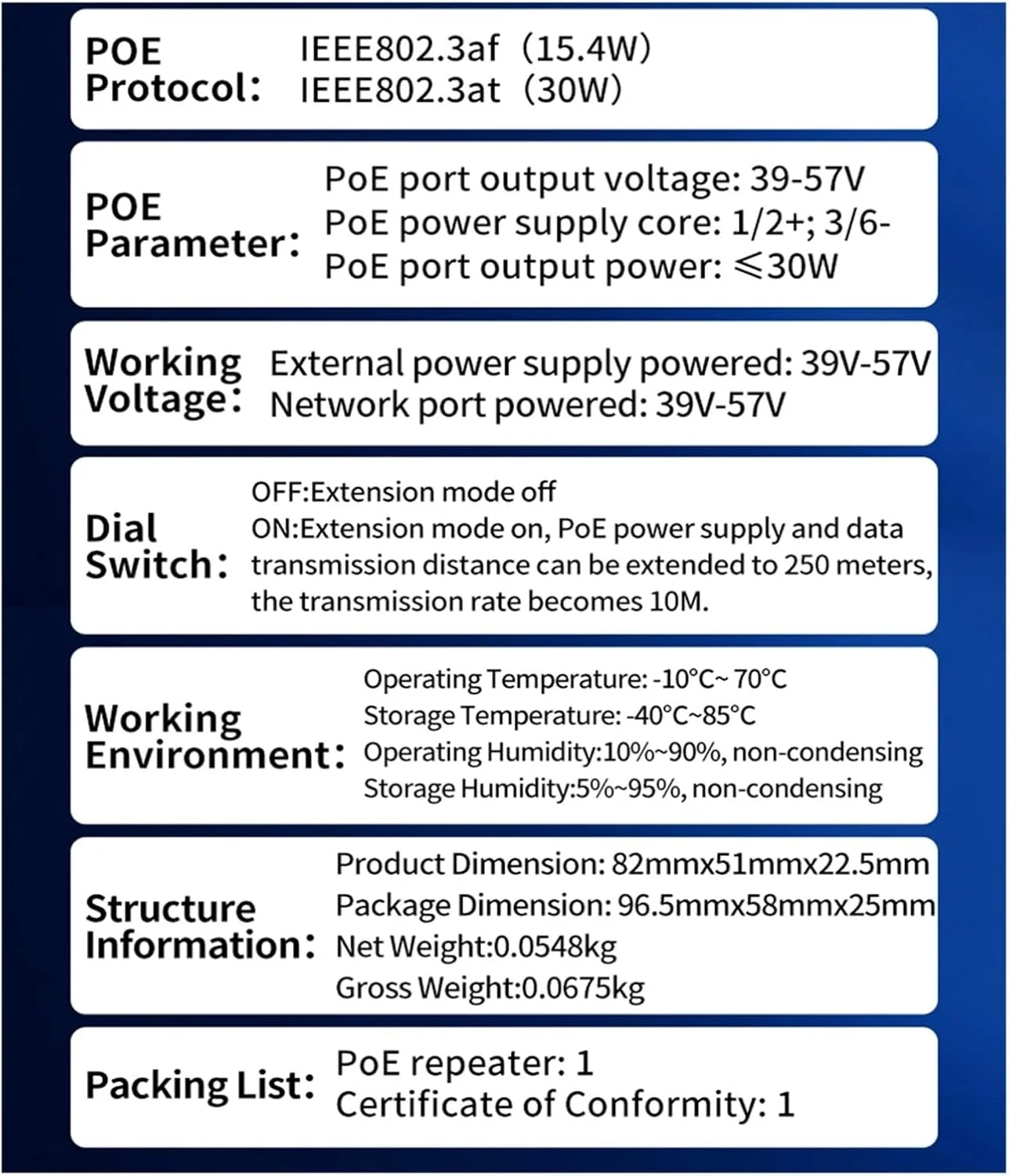 توسعه دهنده پورت POE پنج پورت 100 مگابیت بر ثانیه، توسعه دهنده POE یک به چهار پورت 10/100 مگابیت بر ثانیه، گسترش تا 250 متر توسعه دهنده پورت POE پنج پورت 100 مگابیت بر ثانیه، توسعه دهنده POE یک به چهار پورت 10/100 مگابیت بر ثانیه، گسترش تا 250 متر
