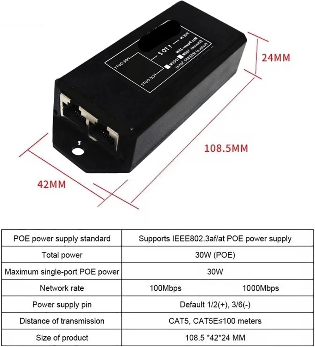 افزایش دهنده پورت گیگابیتی دو پورت با سرعت 100/1000 مگابیت بر ثانیه - تکرار کننده
