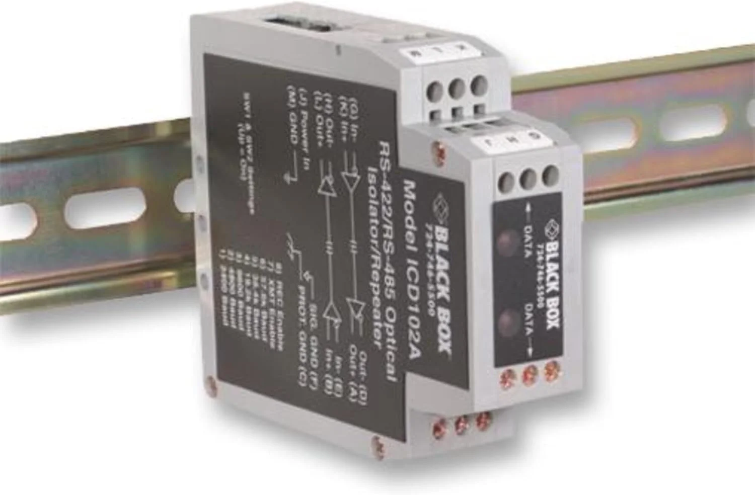 تکرار کننده غیرهمزمان RS422/485 جعبه سیاه، (2) بلوک ترمینال 6 موقعیتی