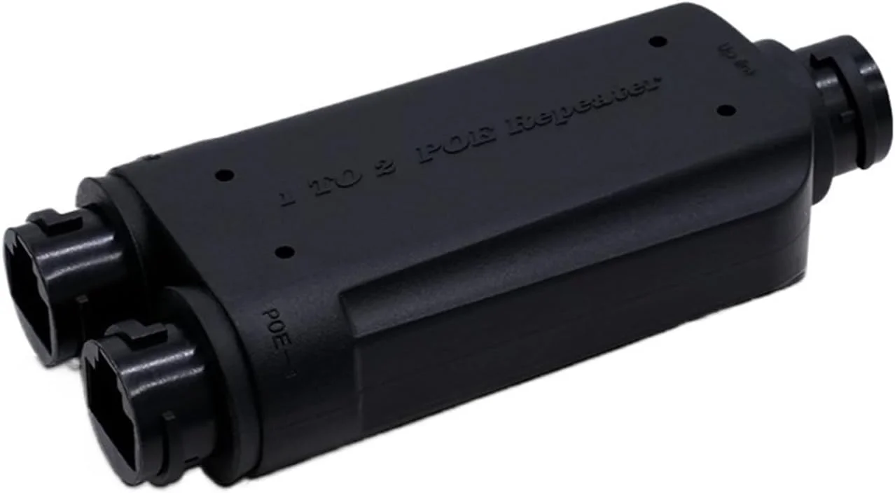 تکرار کننده ضد آب دو پورت P-O//E با استاندارد IP66 و سرعت 10/100 مگابیت بر ثانیه، توسعه دهنده P-O//E یک به دو با استاندارد IEEE802.3af/at 48V