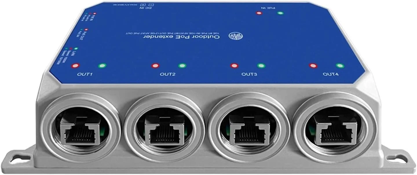 سوئیچ توسعه دهنده 4 پورت IP67 ضد آب 10/100/1000 مگابیت بر ثانیه (گیگابیتی)