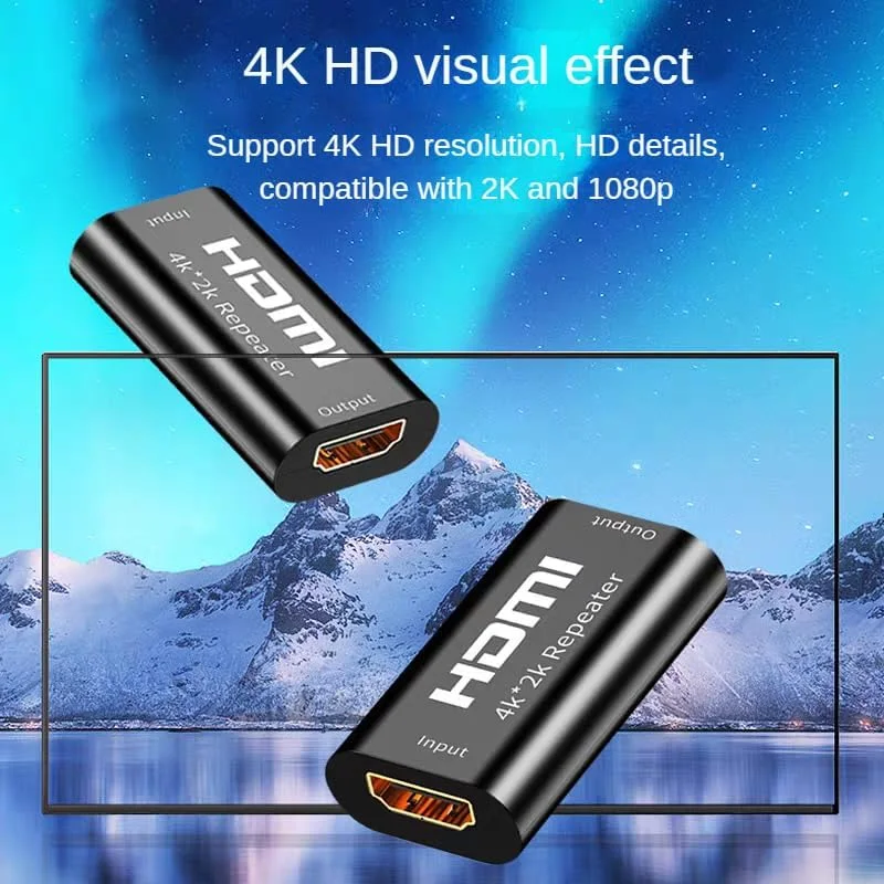 تکرار کننده سیگنال HDMI، توسعه دهنده، سازگار با 4K 2K، انتقال از راه دور 40 متری، مناسب برای اتصال مانیتورها و پروژکتورها به کامپیوترها و ست تاپ باکس ها با HDMI