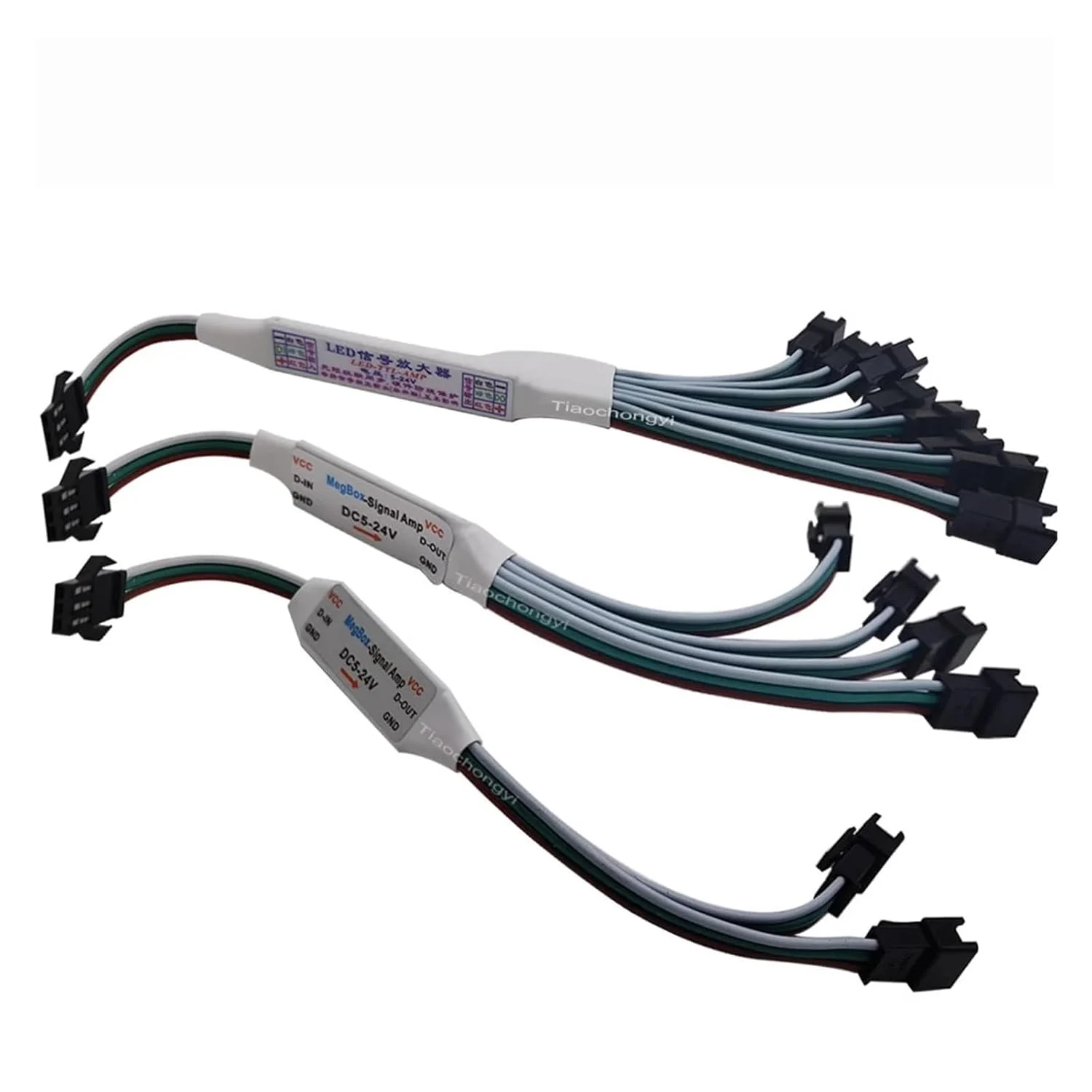 تکرار کننده تقویت کننده سیگنال مینی TTL برای WS2812B WS2811 16703 SK6812 ماژول نوار نور LED آدرس پذیر 3 پین 1 به 4/8 5-24 ولت (اندازه: 1 عدد، رنگ: 1 مادگی به 2 نری)