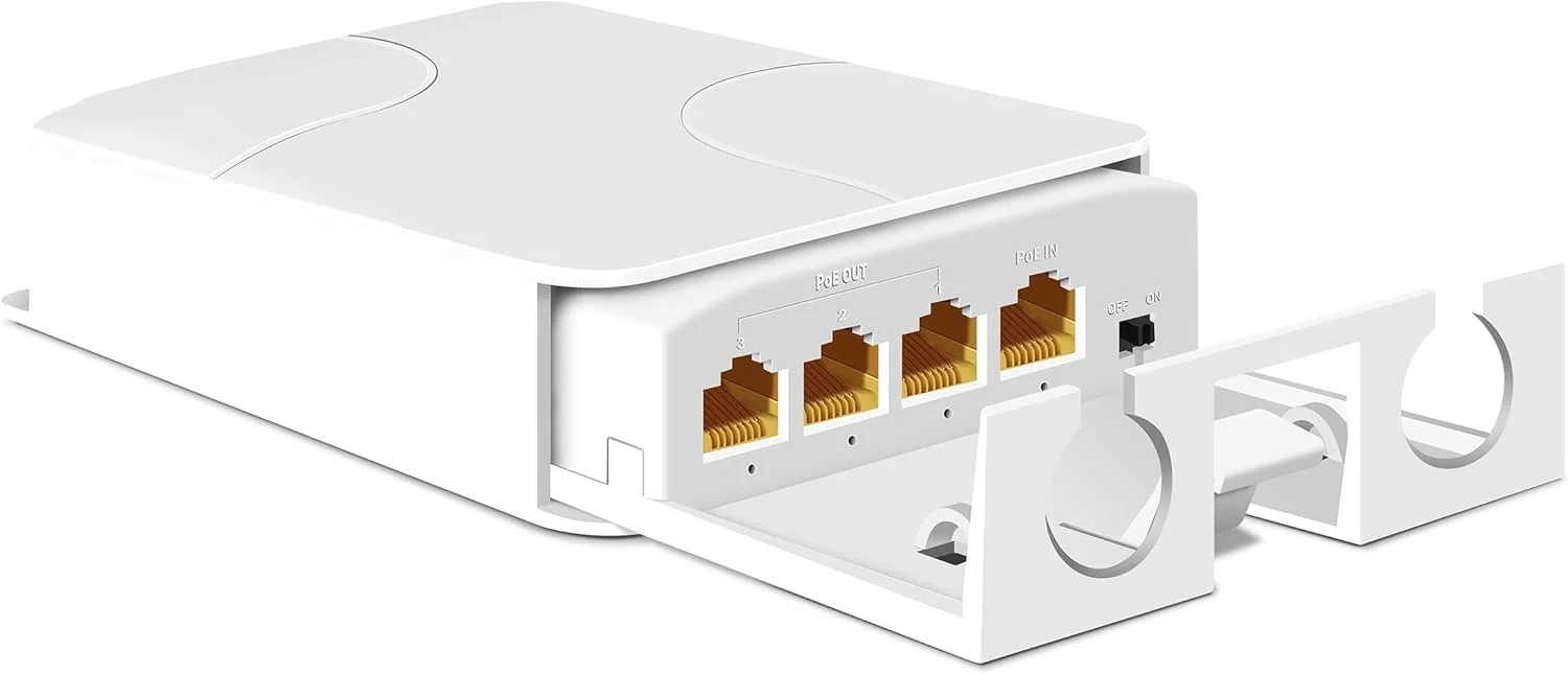 توسعه دهنده گیگابیتی PoE بیرونی، 1 ورودی 3 خروجی PoE+ با سرعت 1000 مگابیت بر ثانیه، تا 30 وات، سازگار با IEEE802.3af/at، ضد آب IP66، افزایش مسافت تا 100 متر (330 فوت)، نصب آسان، تکرار کننده PoE بیرونی