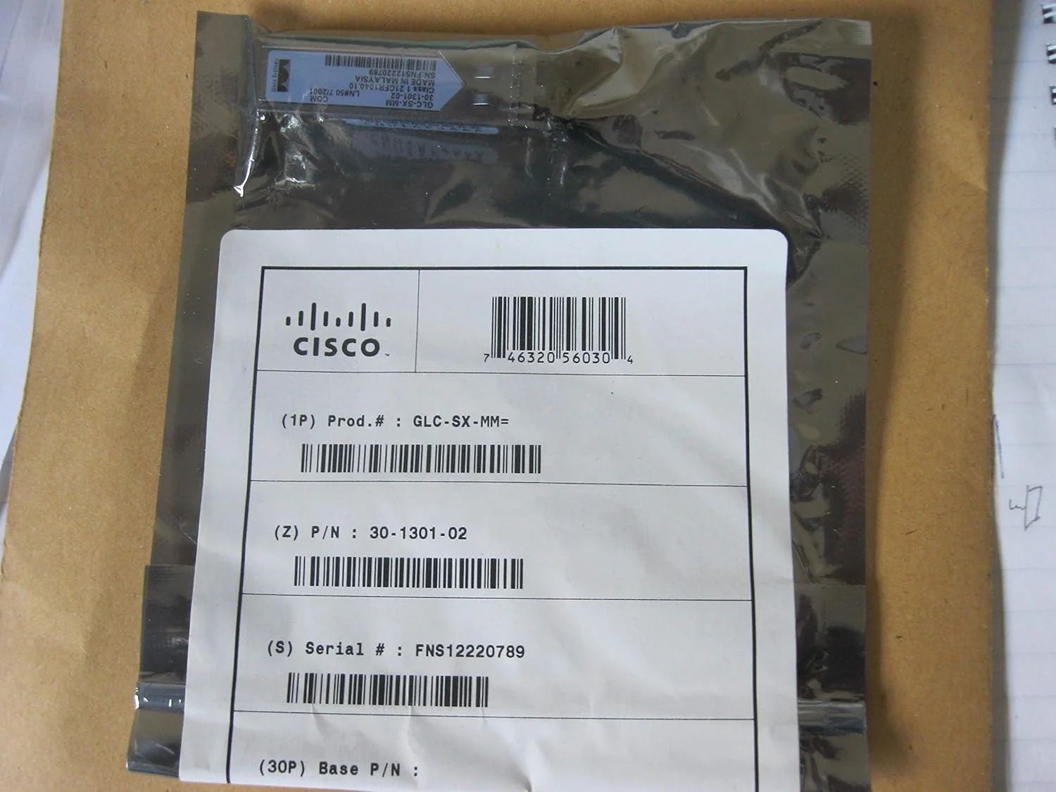 ماژول فرستنده و گیرنده سیسکو GLC-SX-MM 1000Base-SX SFP (بازسازی شده)