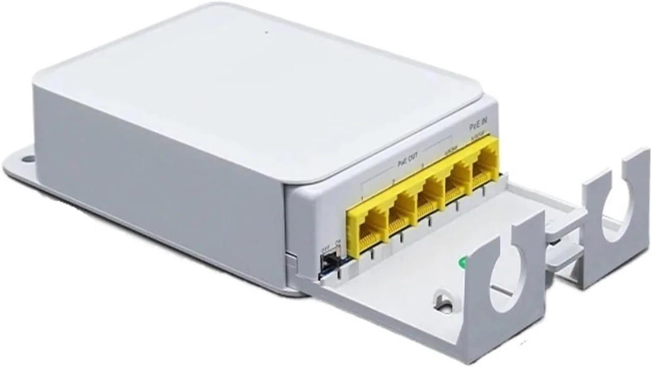 توسعه دهنده POE پنج پورت، تکرار کننده 4 پورت 100/1000 مگابیت بر ثانیه شبکه بیرونی IP55 VLAN 44-57V (1000M)
