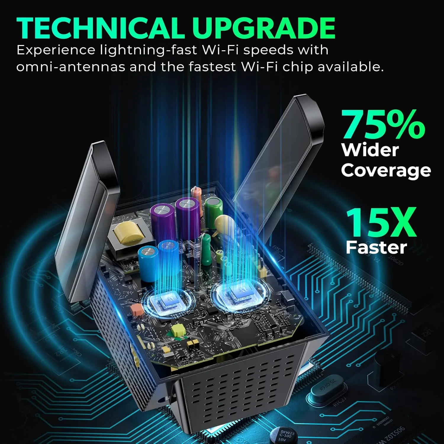 تقویت کننده اینترنت WiFi 6 مدل 2025 برای خانه، پوشش طولانی تا 1670 متر مربع، سرعت 3 گیگابیت بر ثانیه، اکسس پوینت دو بانده با سرعت بالاتر، تکرار کننده اینترنت بی سیم با پورت اترنت گیگابیتی، مش WiFi، راه اندازی با یک ضربه تقویت کننده اینترنت WiFi 6 مدل 2025 برای خانه، پوشش طولانی تا 1670 متر مربع، سرعت 3 گیگابیت بر ثانیه، اکسس پوینت دو بانده با سرعت بالاتر، تکرار کننده اینترنت بی سیم با پورت اترنت گیگابیتی، مش WiFi، راه اندازی با یک ضربه