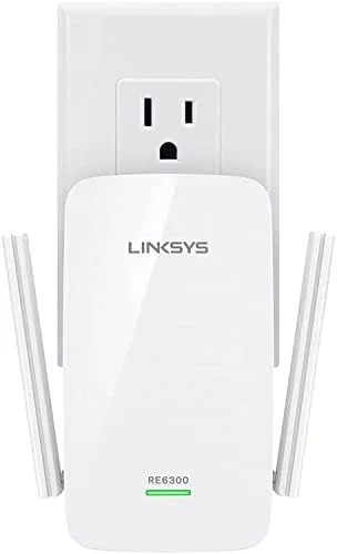 تقویت کننده برد وای فای Linksys WiFi 5، تقویت کننده دو بانده، پوشش 90 متر مربع، سرعت تا (AC750) 750 مگابیت در ثانیه - RE6300