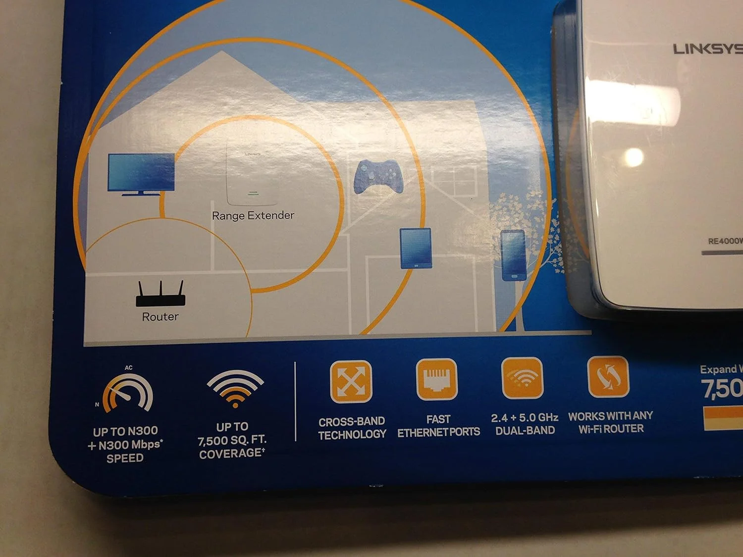 تقویت کننده محدوده وای فای دو بانده N600 لینکسیس مدل RE4000W سفید 2 عددی (بازسازی شده)