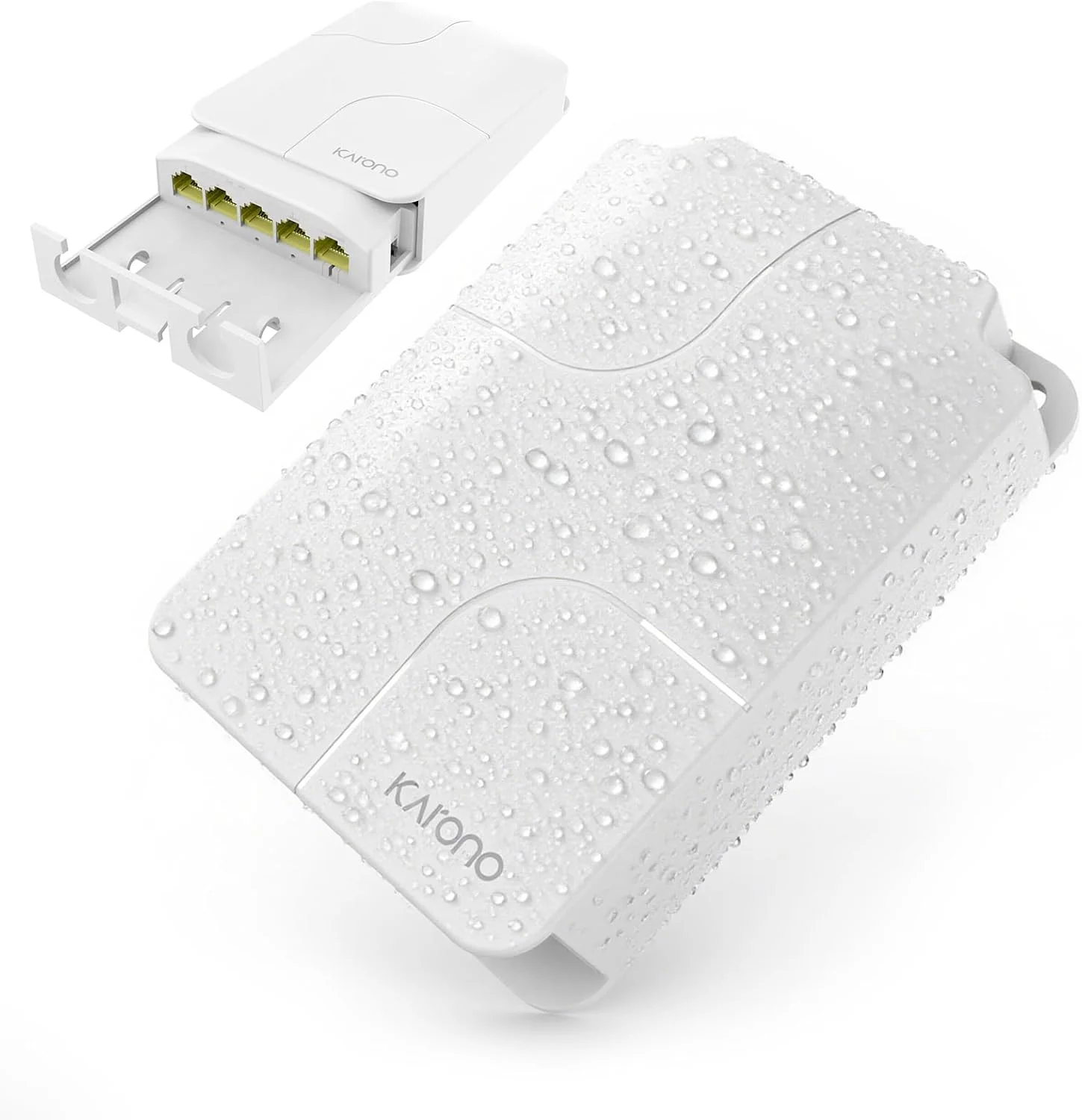 سوئیچ پاس-ترو گیگابیتی PoE ضد آب فضای باز 5 پورت، 1 پورت ورودی PoE و 4 پورت خروجی PoE با توان 90 وات، توسعه دهنده/تقویت کننده اترنت گیگابیتی، IEEE 802.3af/at/bt، نصب آسان، قابلیت نصب روی دیوار