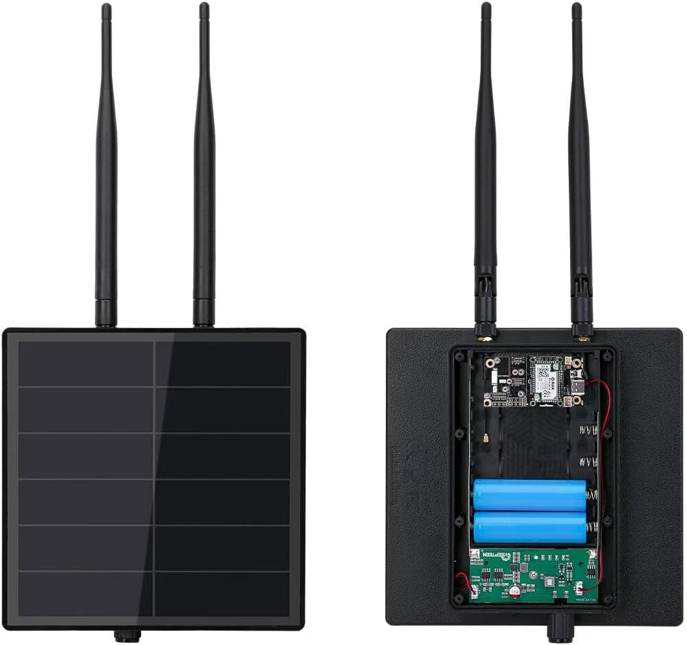 دستگاه تکرار کننده KEEPTEEN D5 Solar Lora Node Meshtastic با برد Wisblock RAK19007 RAK4631 فرکانس 915 مگاهرتز، آنتن Mesh Lora، NRF52840 بلوتوث، پنل خورشیدی و باتری داخلی 5000 میلی آمپر