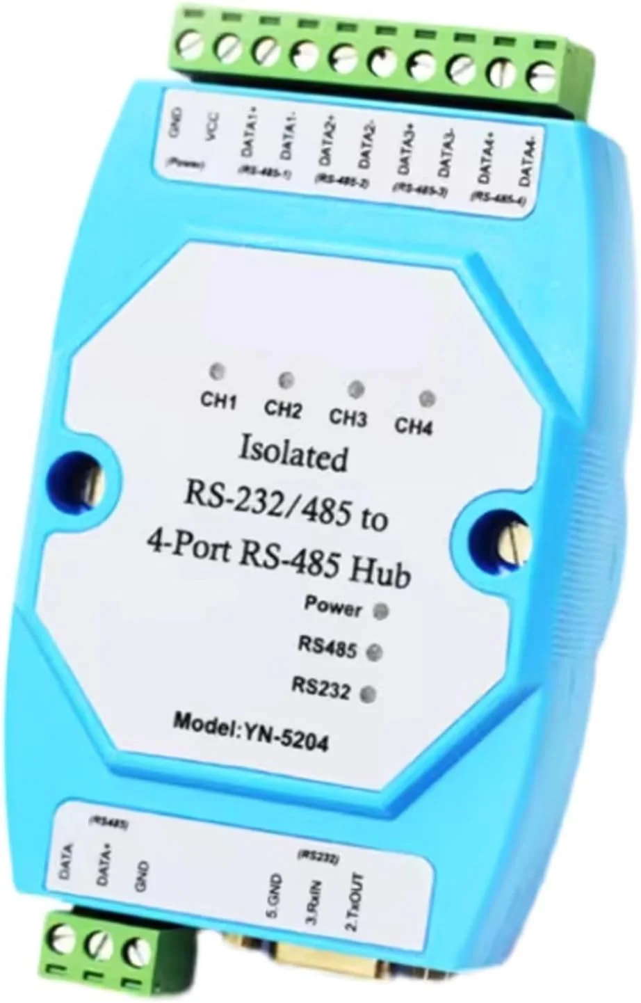 هاب تکرار کننده RS-485 با 4 پورت و ایزوله RS232 به RS485