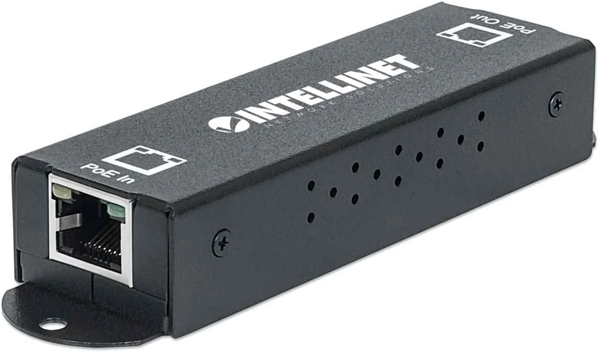 تکرار کننده توسعه دهنده PoE+ گیگابیتی داخلی تک پورت Intellinet - بودجه برق 25 واتی از طریق کابل های شبکه اترنت Cat5e Cat6 RJ45، اتصال زنجیره ای