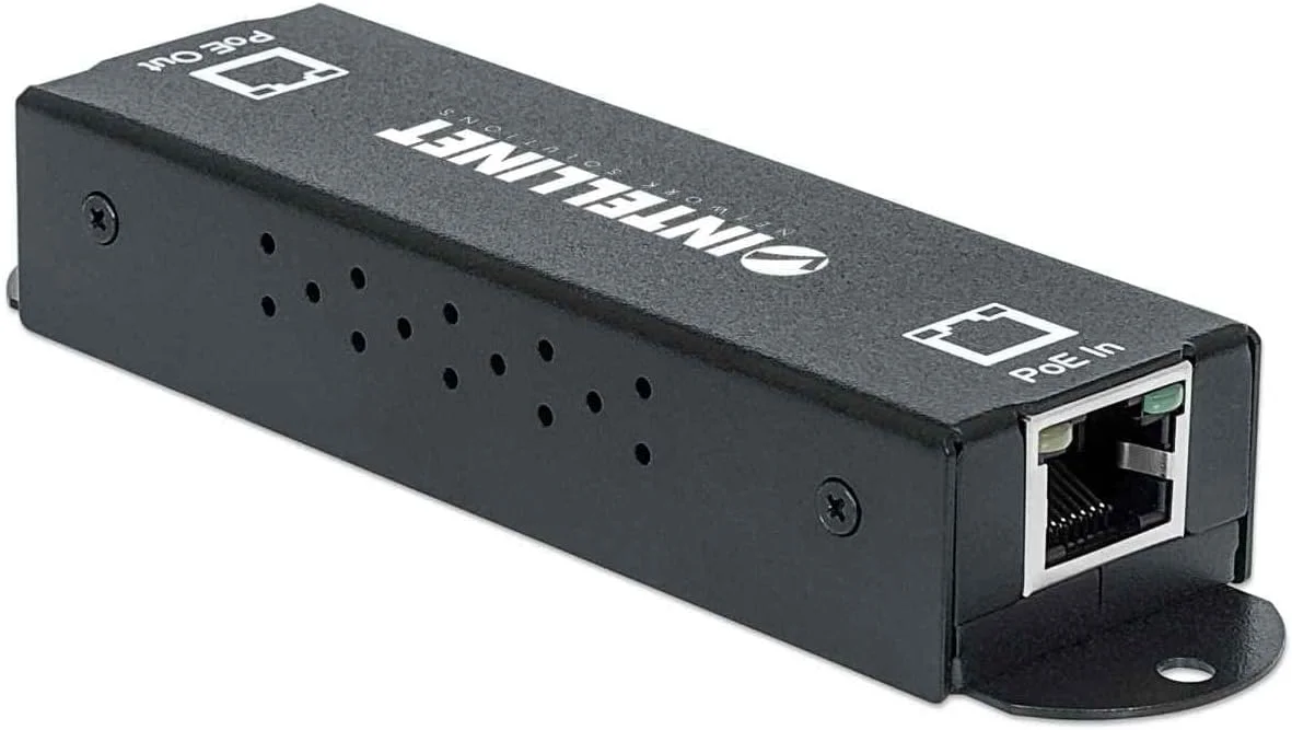 تکرار کننده توسعه دهنده PoE+ گیگابیتی داخلی تک پورت Intellinet - بودجه برق 25 واتی از طریق کابل های شبکه اترنت Cat5e Cat6 RJ45، اتصال زنجیره ای