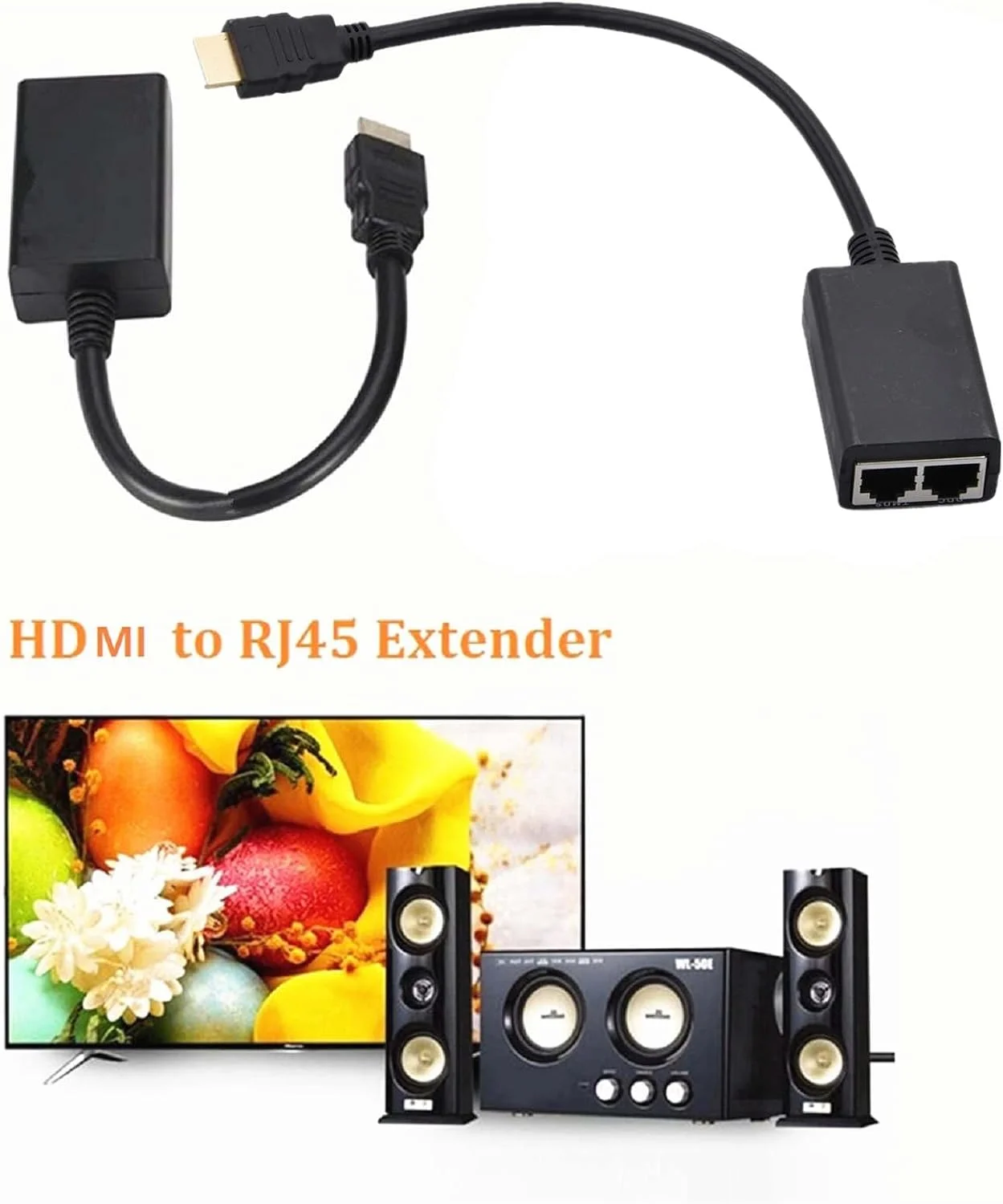 افزایش دهنده HDMI با کیفیت 1080P، تکرار کننده HDMI، افزایش دهنده شبکه HDMI، کابل های اترنت CAT5e CAT6، پشتیبانی از لپ تاپ، شبکه LAN، لوازم جانبی توسعه IR