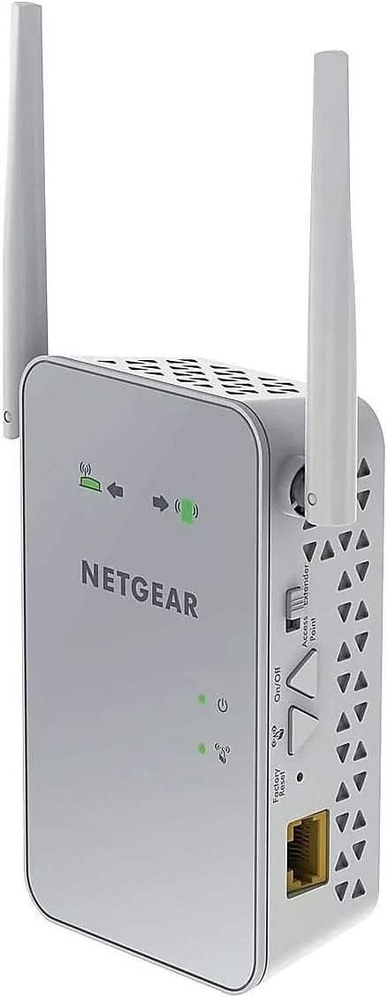 تقویت کننده محدوده وای فای مش NETGEAR EX6150، پوشش دهی تا 1200 فوت مربع و 20 دستگاه، با تقویت کننده و تکرار کننده بی سیم دو بانده AC1200 (سرعت تا 1200 مگابیت بر ثانیه)، به همراه رومینگ هوشمند مش تقویت کننده محدوده وای فای مش NETGEAR EX6150، پوشش دهی تا 1200 فوت مربع و 20 دستگاه، با تقویت کننده و تکرار کننده بی سیم دو بانده AC1200 (سرعت تا 1200 مگابیت بر ثانیه)، به همراه رومینگ هوشمند مش
