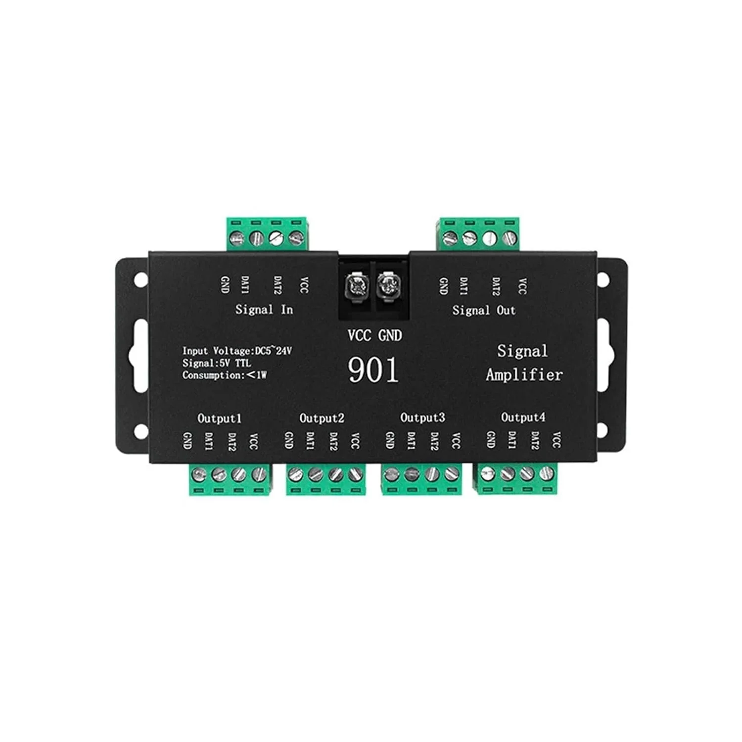 تقویت کننده سیگنال SPI مدل SP901E برای نوارهای پیکسلی WS2811 WS2812B، تکرار کننده سیگنال نوار LED پیکسلی RGB، نوار رویایی DC5-24V