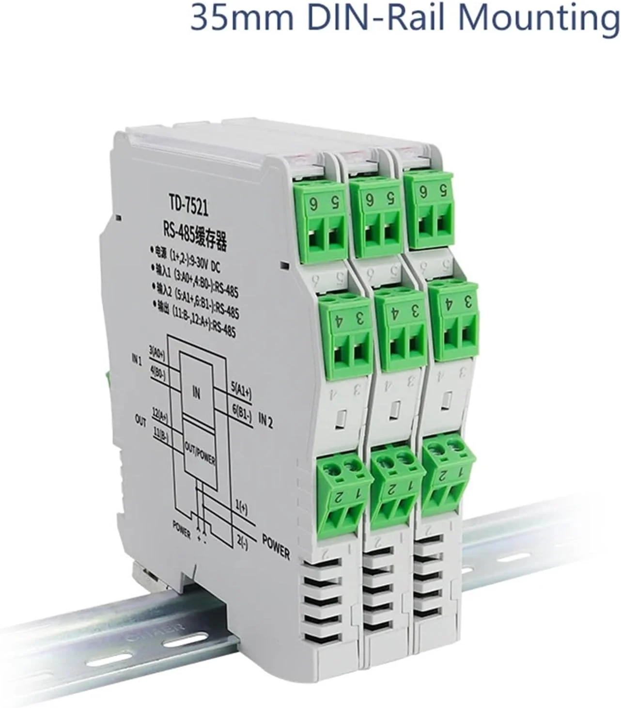 تکرار کننده ایزوله شده کش دو میزبانه RS-485، اسپلیتر RS-485، 1 عدد