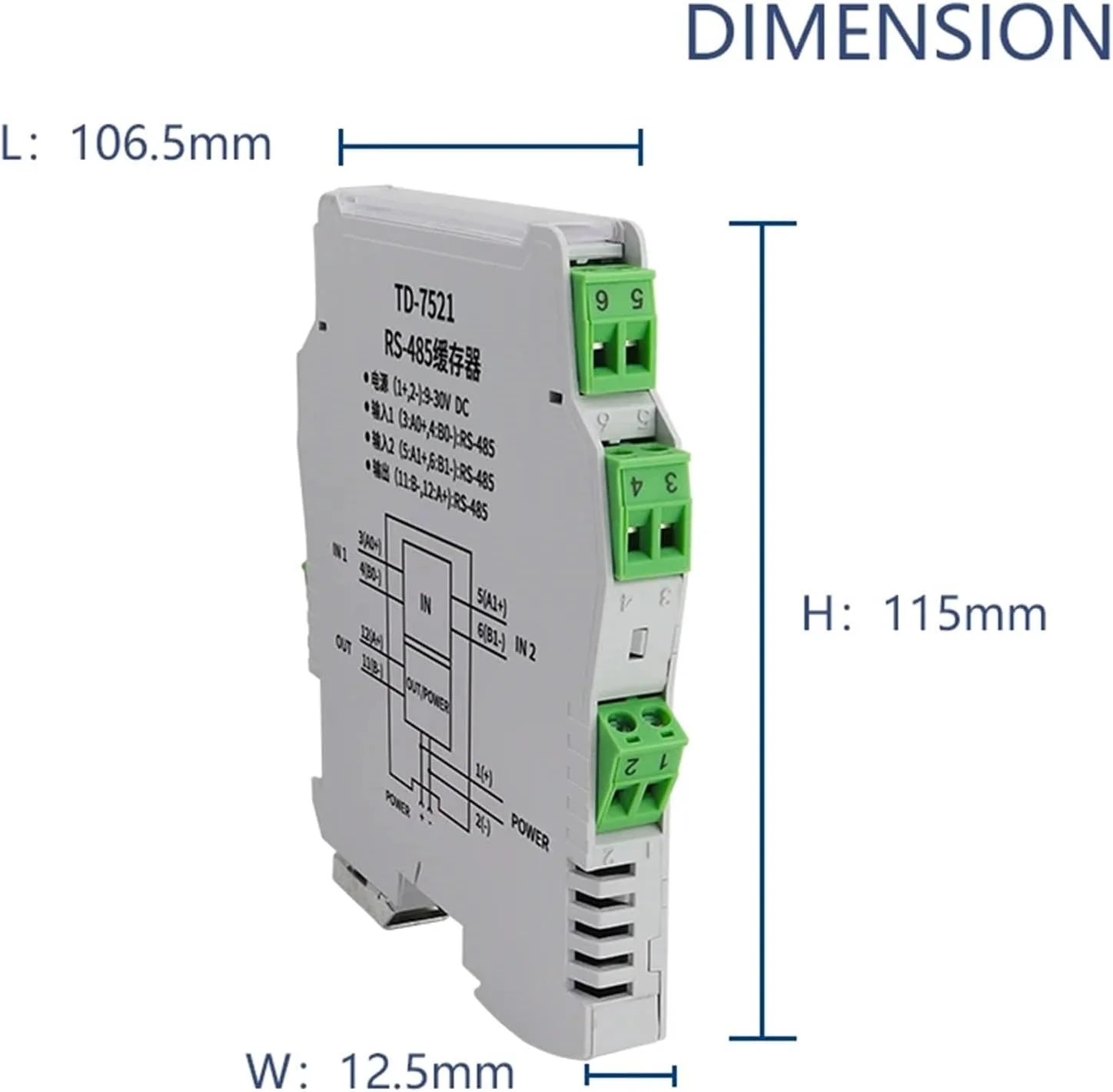 تکرار کننده ایزوله شده کش دو میزبانه RS-485، اسپلیتر RS-485، 1 عدد