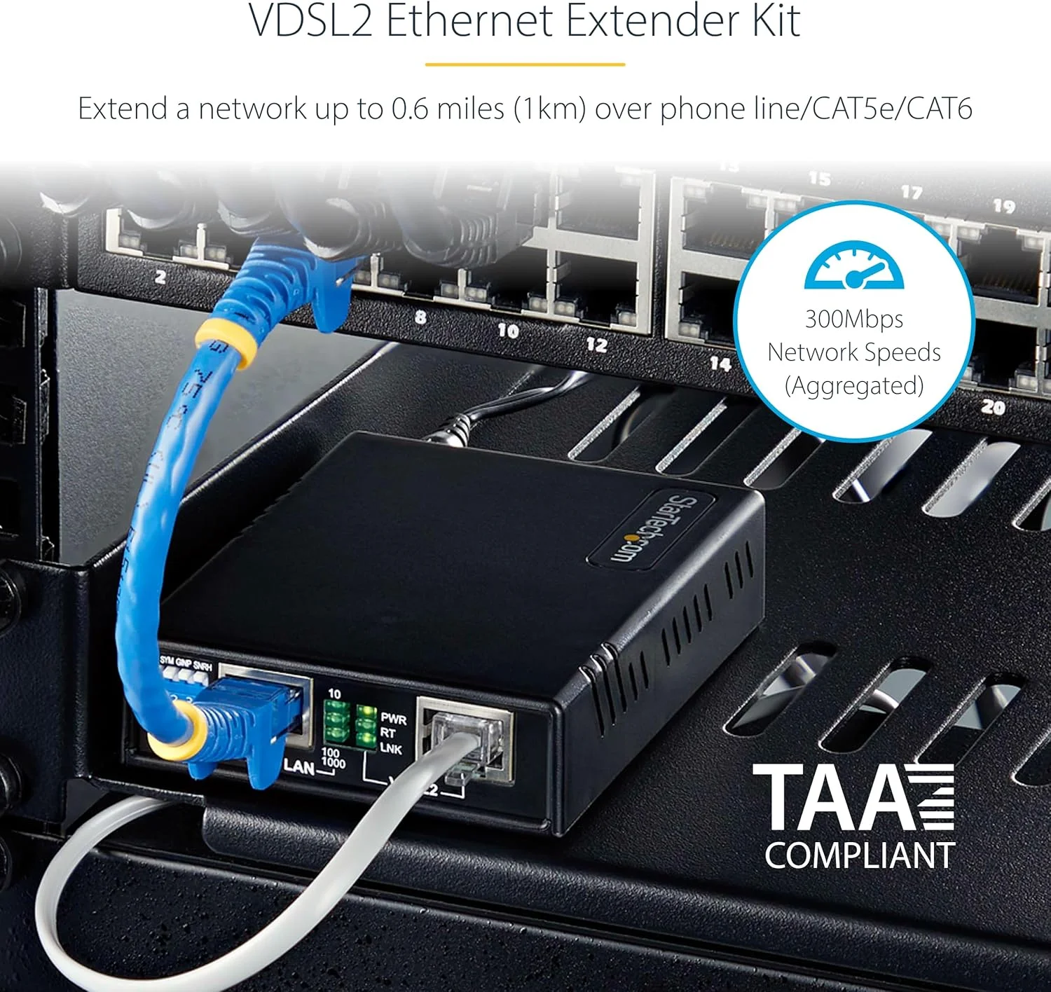 کیت توسعه دهنده اترنت VDSL2 استار تک از طریق سیم تک زوج، برد بلند تا 1 کیلومتر، جایگزین برای 110VDSLEXT، TAA کیت توسعه دهنده اترنت VDSL2 استار تک از طریق سیم تک زوج، برد بلند تا 1 کیلومتر، جایگزین برای 110VDSLEXT، TAA