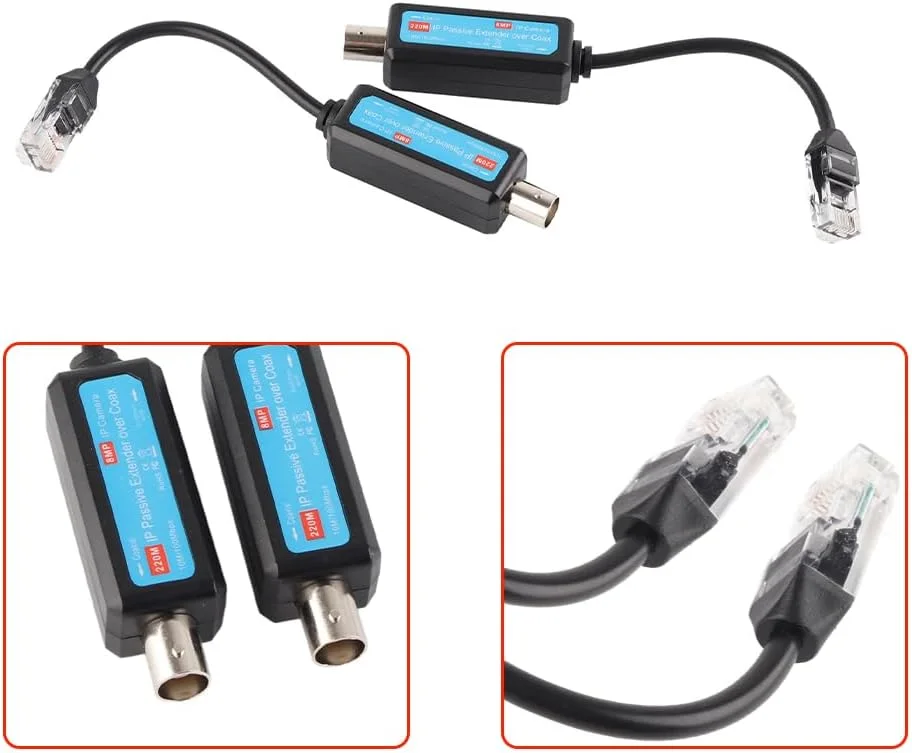مبدل غیرفعال IP اترنت روی کواکسیال، فرستنده و گیرنده کواکسیال غیرفعال شبکه IP برای دوربین NVR تحت شبکه