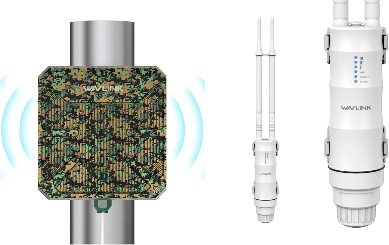 تکرار کننده بی سیم وای فای 6 WAVLINK AX3000 مناسب فضای باز با توسعه دهنده وای فای AC600 مناسب فضای باز - طرح استتار