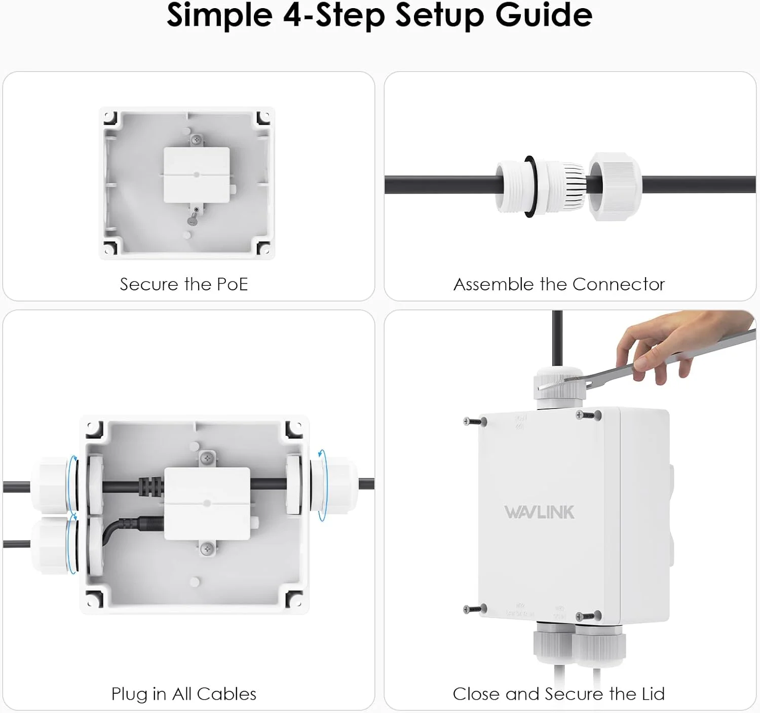 جعبه ضد آب WAVLINK برای POE با توسعه دهنده WiFi بیرونی AC1200