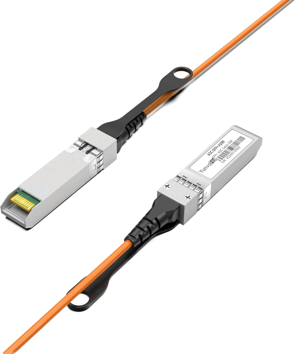 کابل فیبر نوری فعال 10G SFP+ به SFP+ با اتصال مستقیم مس با کابل فیبر چند حالته برای سوئیچ های سیسکو، میکروتیک، یوبیکیوتی و غیره (AOC 20 متر)