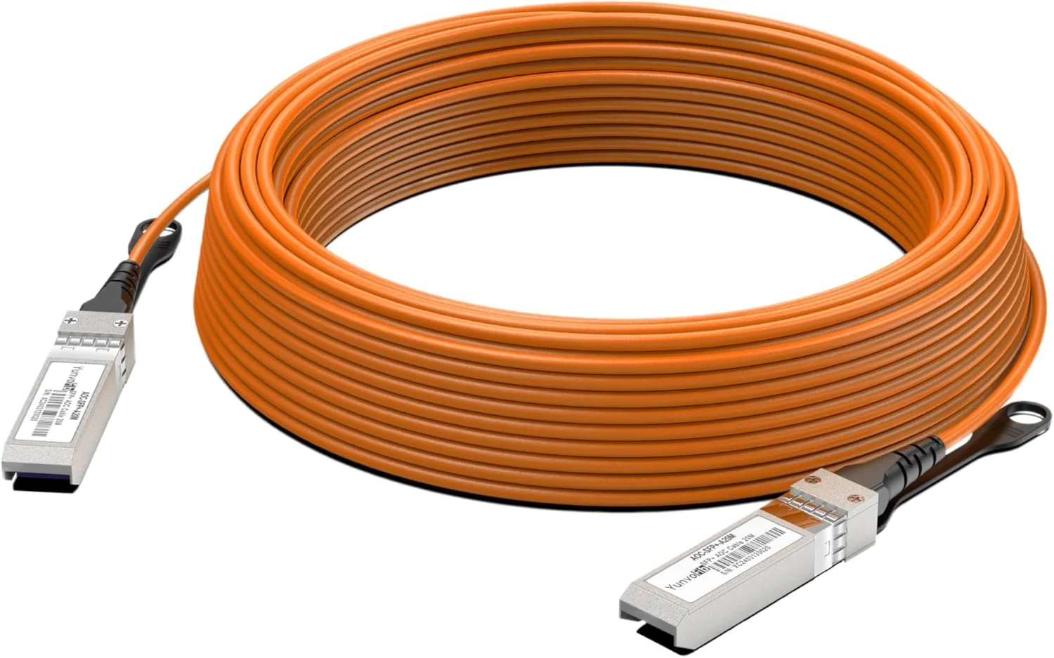 کابل فیبر نوری فعال 10G SFP+ به SFP+ با اتصال مستقیم مس با کابل فیبر چند حالته برای سوئیچ های سیسکو، میکروتیک، یوبیکیوتی و غیره (AOC 20 متر)