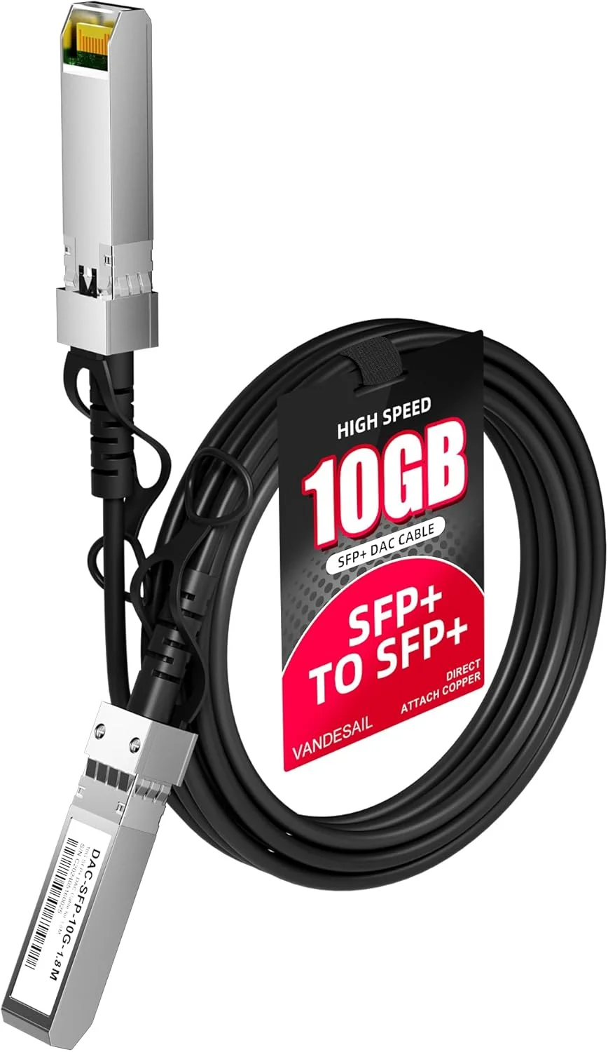 کابل مسی اتصال مستقیم غیرفعال Twinax SFP+ DAC، 10GBASE-CU برای سیسکو SFP-H10GB-CU1.8M، برای یوبیکویتی، برای هواوی، برای نت گیر، برای زد تی ای، برای آریستا، 1.8 متر (5.9 فوت)