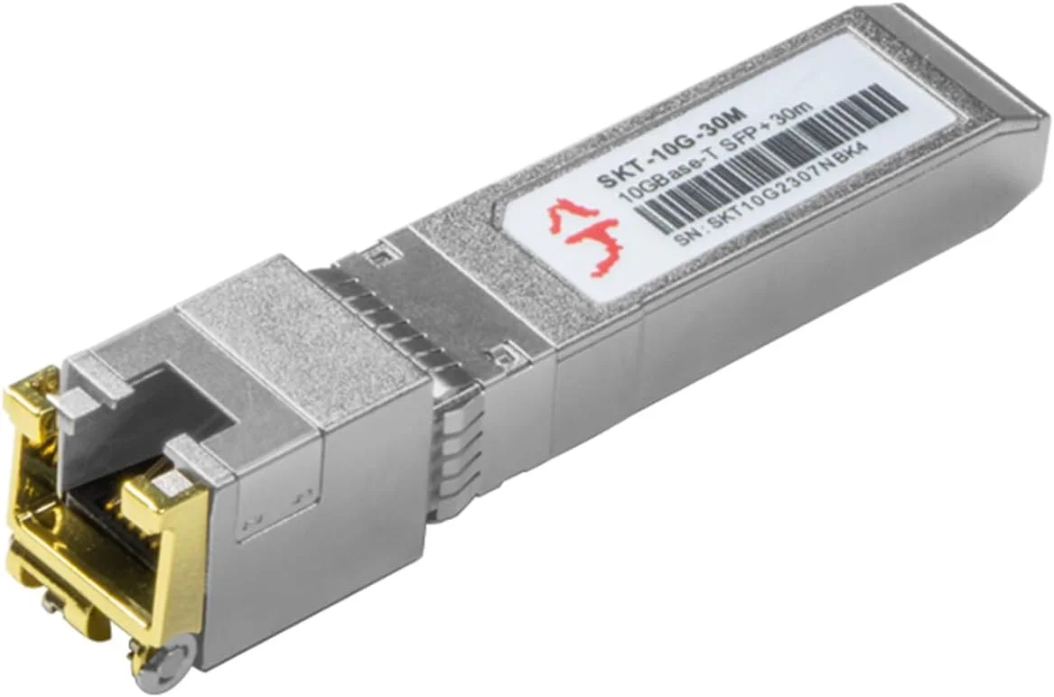 فرستنده و گیرنده 10GBase-T SFP+ به RJ45، ماژول 10G Copper SFP+ به اترنت، تا 30 متر، Plug and Play، سازگار با سیسکو، مراکی، یوبیکویتی، Fortinet، میکروتیک، نت گیر، TP-Link و غیره