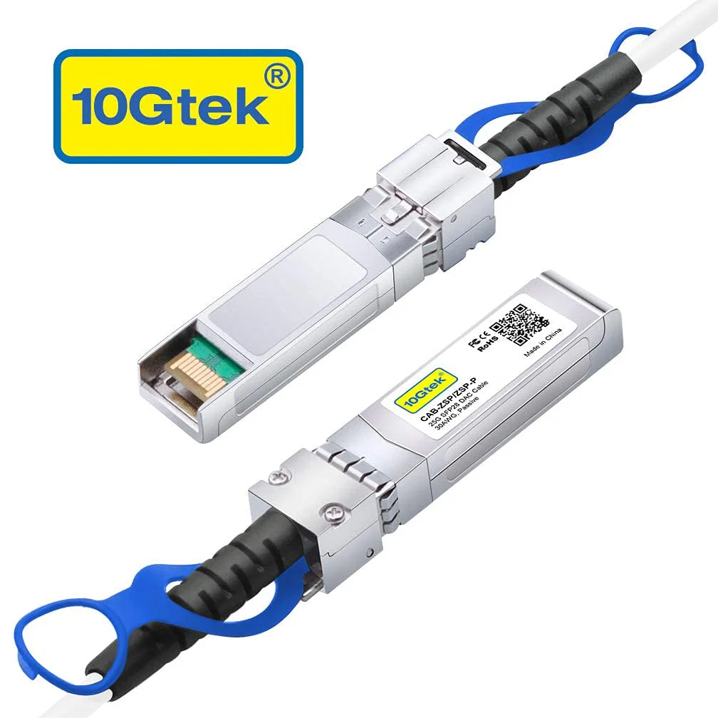 10Gtek [White 25G SFP28 SFP+ DAC Cable - 25GBASE-CR SFP28 to SFP28 Passive Direct Attach Copper Twinax Cable for Cisco SFP-H25GB-CU3M, Ubiquiti, MikroTik, Arista, Supermicro and More, 3-Meter(10ft)