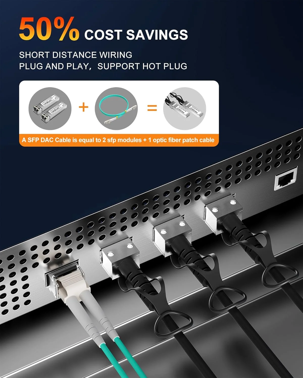کابل مسی اتصال مستقیم غیرفعال Twinax SFP+ DAC، 10GBASE-CU برای سیسکو SFP-H10GB-CU1.8M، برای یوبیکویتی، برای هواوی، برای نت گیر، برای زد تی ای، برای آریستا، 1.8 متر (5.9 فوت)