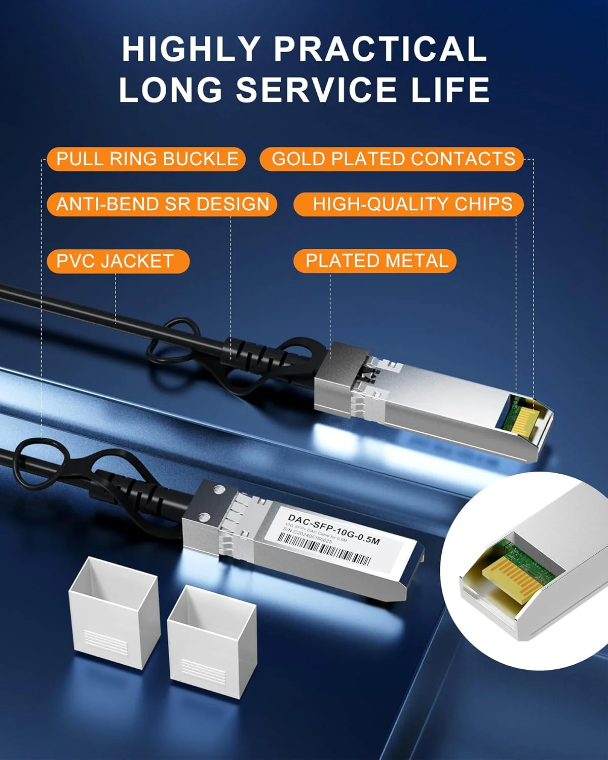 کابل مسی اتصال مستقیم غیرفعال Twinax SFP+ DAC، 10GBASE-CU برای سیسکو SFP-H10GB-CU1.8M، برای یوبیکویتی، برای هواوی، برای نت گیر، برای زد تی ای، برای آریستا، 1.8 متر (5.9 فوت)