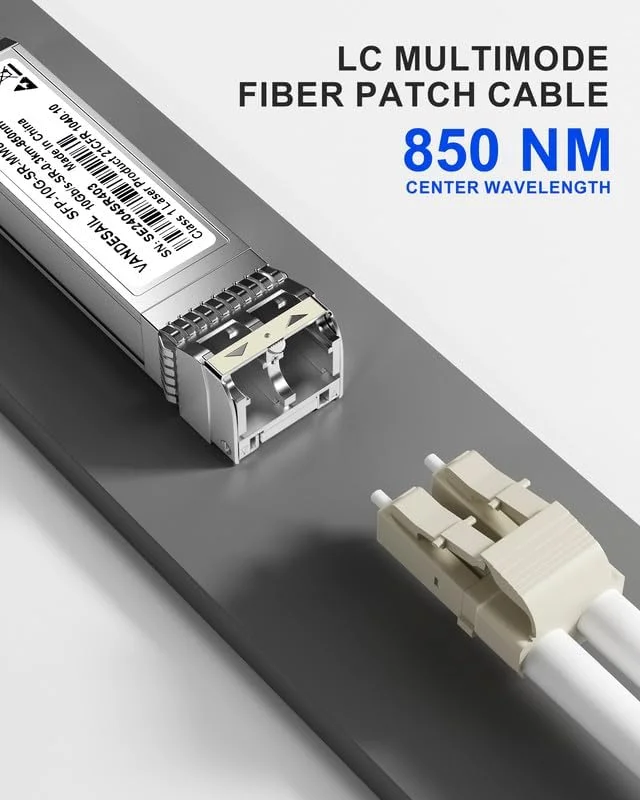 بسته 2 عددی فرستنده و گیرنده 10GBase-SR SFP+ LC، ماژول SFP چند حالته 850 نانومتری SFP 10G، تا 300 متر سازگار با Ubiquiti UniFi UF-MM-10G و غیره (همراه با یک کابل فیبر نوری lc به lc)