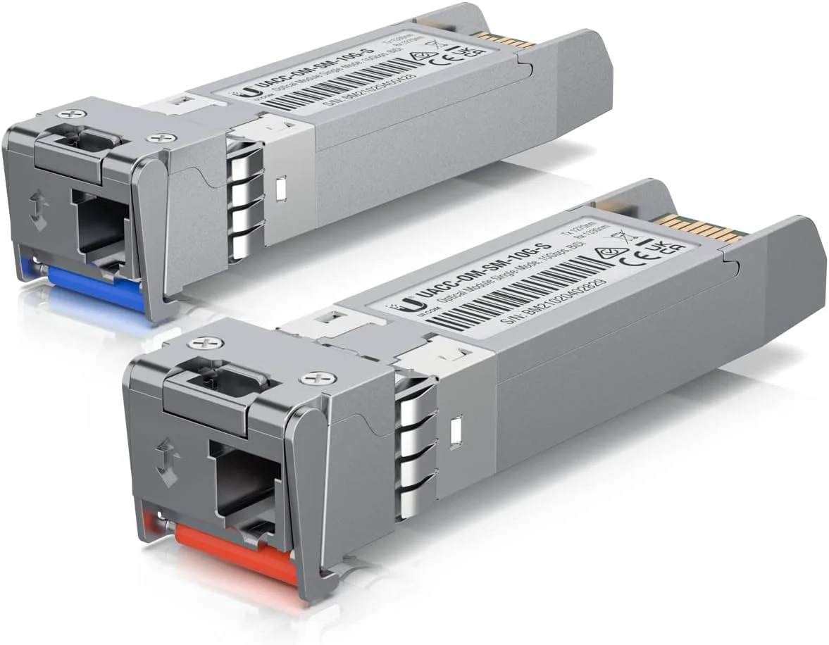 ماژول فیبر نوری تک حالته 10Gbps یوبیکیوتی نتورکس، مسافت کابل 328 فوت، کانکتور 2X LC، بسته 2 عددی