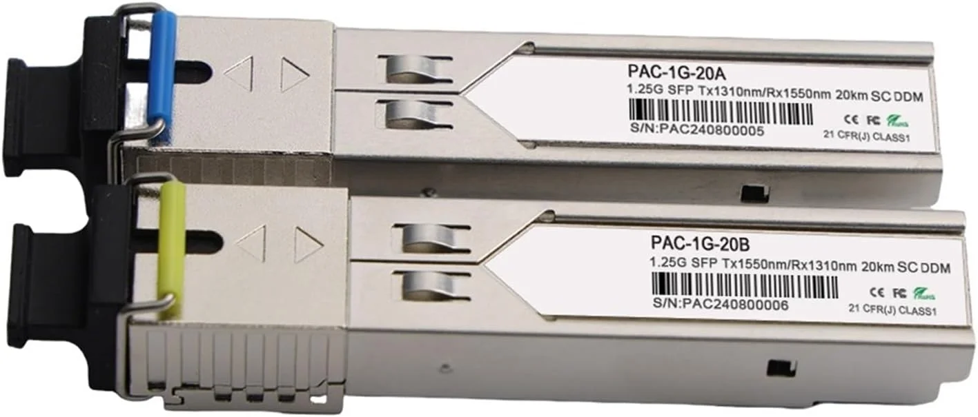 فرستنده و گیرنده SFP تک حالته تک فیبر 1.25G، 3 تا 200 کیلومتر WDM 1G 120KM SFP LC ماژول فیبر LC ماژول 1g SFP (40KM)