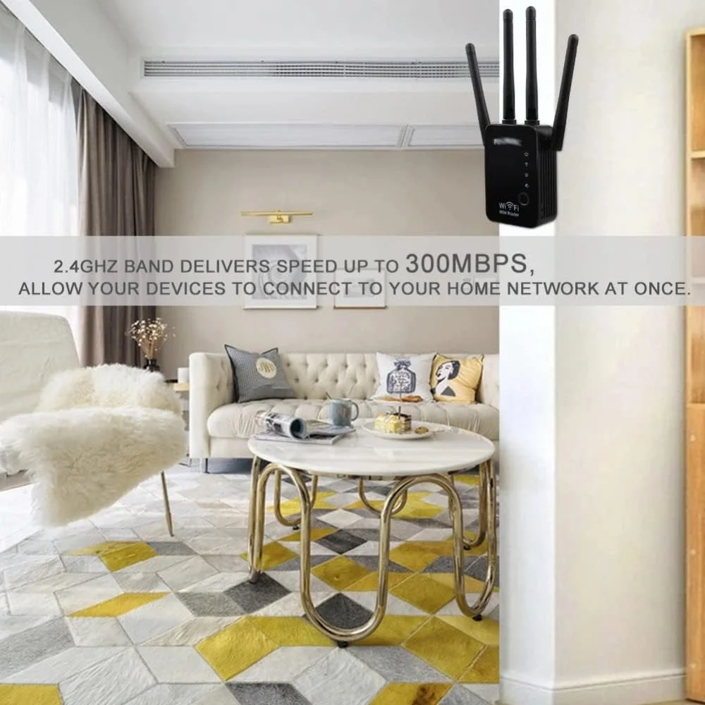 تکرار کننده روتر حالت مینی پوینت دسترسی تقویت کننده آنتن 2.4G توسعه دهنده سیگنال برد بلند (رنگ: تک رنگ)