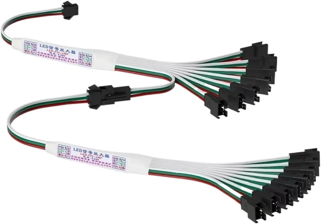 تکرار کننده سیگنال مینی SPI مدل DC5-24V مناسب برای نوارهای LED پیکسلی RGB مدل WS2812B WS2811 1903 16703 IC (رنگ: 1 به 4)