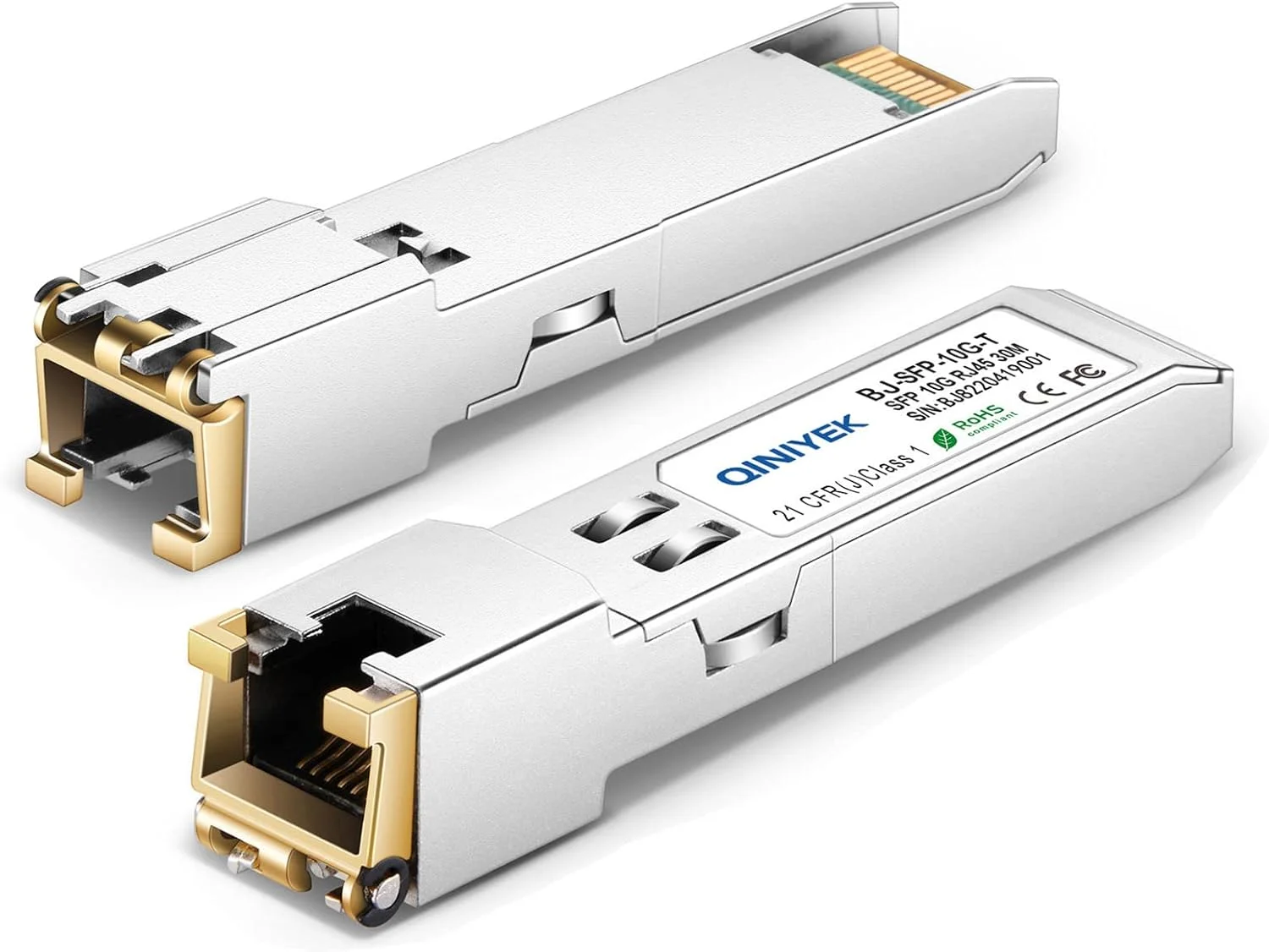 [بسته 1 عددی] فرستنده و گیرنده 1.25/2.5/5/10G-T SFP+ به RJ45، ماژول اترنت مسی سازگار با Cisco SFP-10G-T-S، MikroTik S+RJ10، Ubiquiti UF-RJ45-10G، Netgear AXM765، Netgear، TP-Link، Fortinet، 30 متر