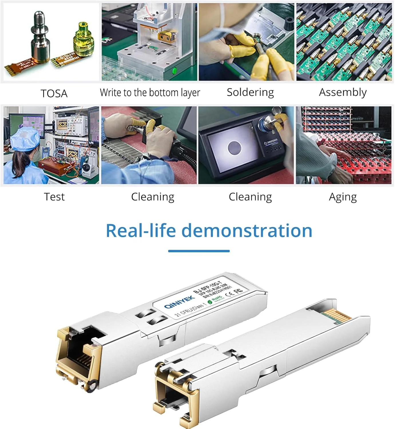 [بسته 1 عددی] فرستنده و گیرنده 1.25/2.5/5/10G-T SFP+ به RJ45، ماژول اترنت مسی سازگار با Cisco SFP-10G-T-S، MikroTik S+RJ10، Ubiquiti UF-RJ45-10G، Netgear AXM765، Netgear، TP-Link، Fortinet، 30 متر