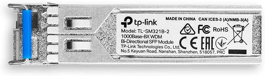 ماژول اس اف پی گیگابیتی تک حالته دو طرفه TP-Link TL-SM321B-2 | 1000Base-BX WDM | اتصال آسان | رابط LC Simplex | قابلیت تعویض سریع | تا فاصله 2 کیلومتر | پشتیبانی از SFP-MSA و DDM