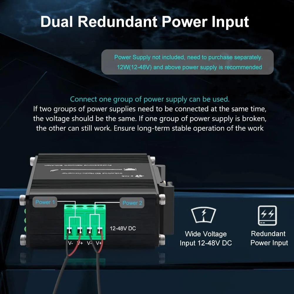 مبدل رسانه فیبر صنعتی 10G مینی 10GBase-X SFP+ فرستنده و گیرنده فیبر نوری Cooper به SFP+ 12-48V DC مبدل اترنت 10 گیگابیتی DIN Rail
