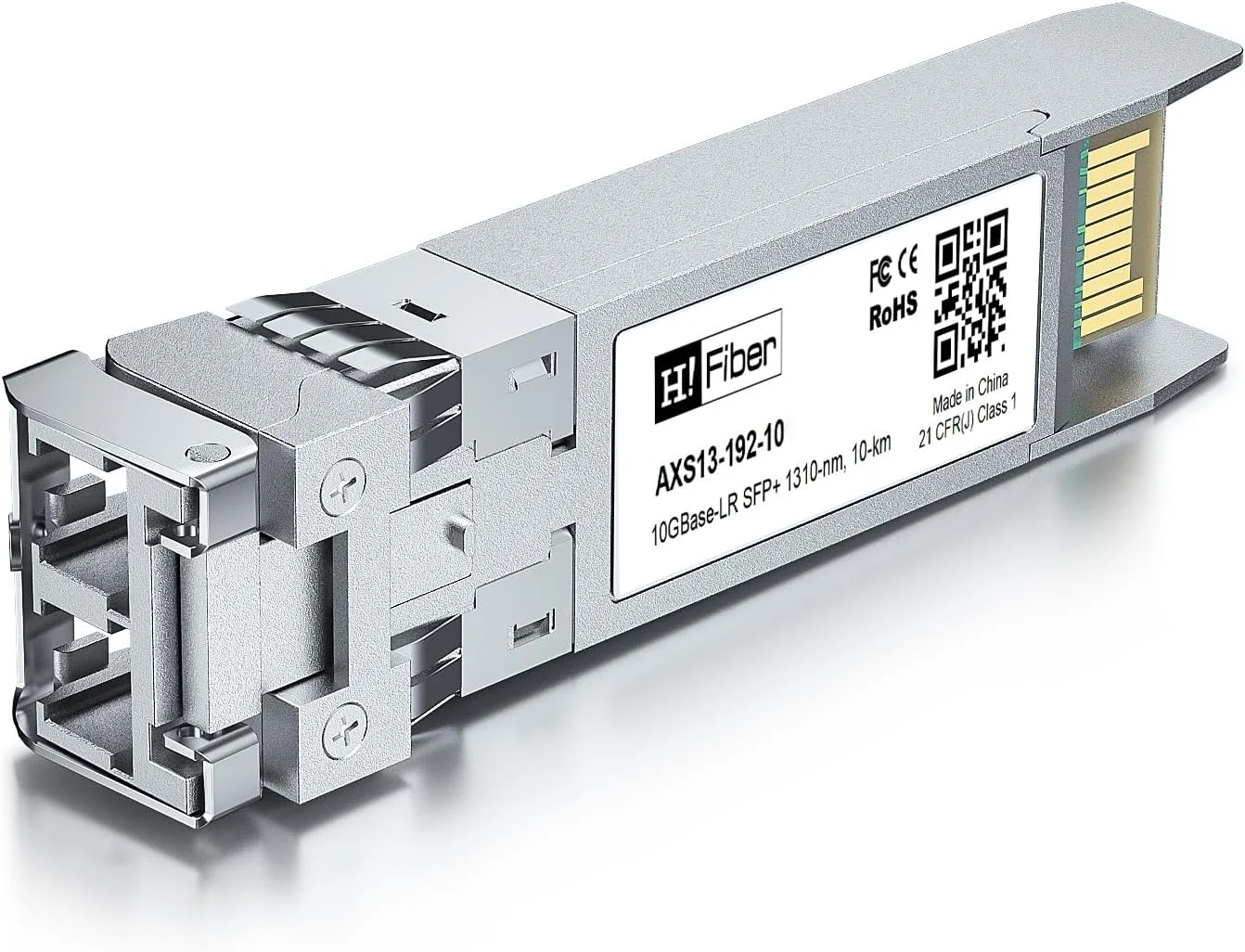 ماژول سینگل مود 10 گیگابیت به همراه کابل فیبر نوری OS2 LC به LC به طول 10 متر، سازگار با 10GBASE-LR برای سیسکو SFP-10G-LR، مراکی، یوبیکیوتی، میکروتیک، نت گیر، دی-لینک و غیره