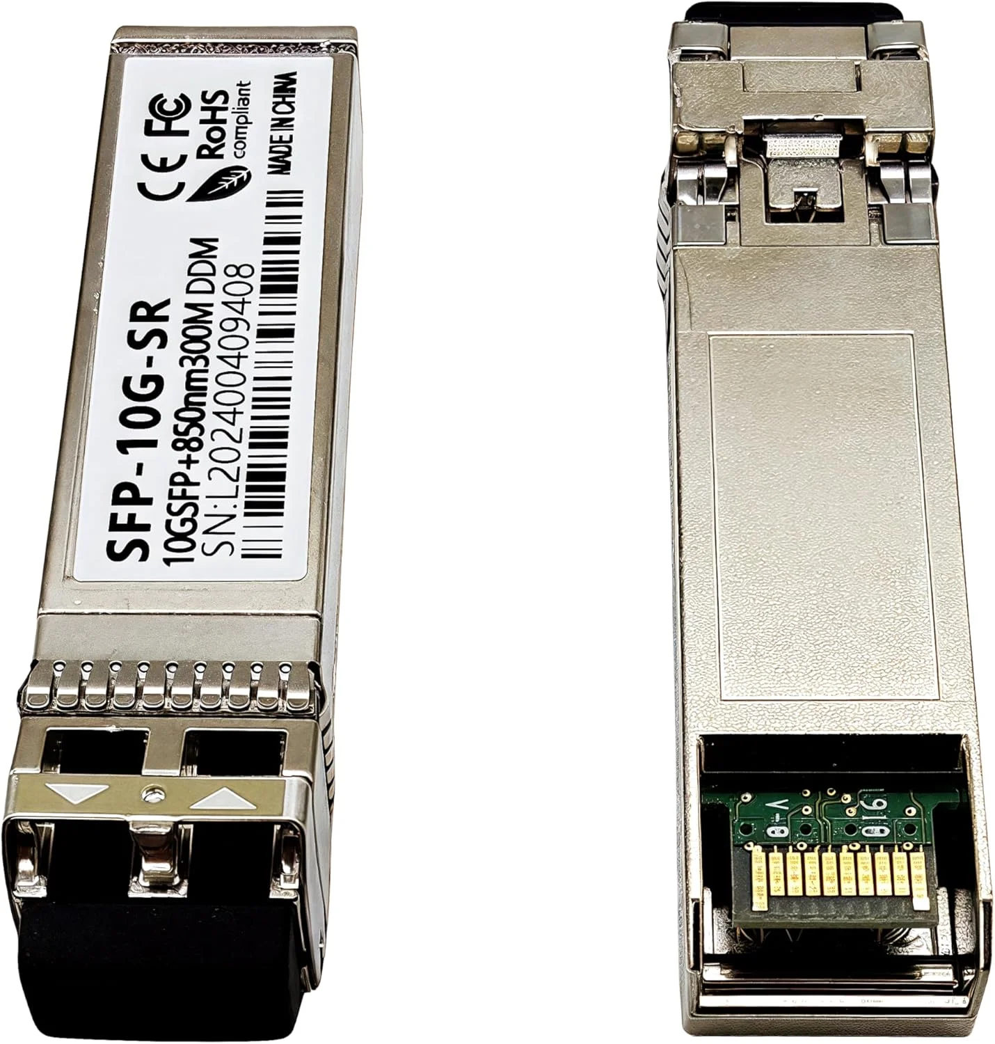 ماژول فرستنده و گیرنده 10G SFP+، چند حالته 850 نانومتر، کانکتور LC، برد 300 متر، ماژول LC چند حالته SFP، SFP-10GB-SR، سازگار با Meraki، Ubiquiti، Cisco، Mikrotik، Netgear، D-Link و غیره (1)