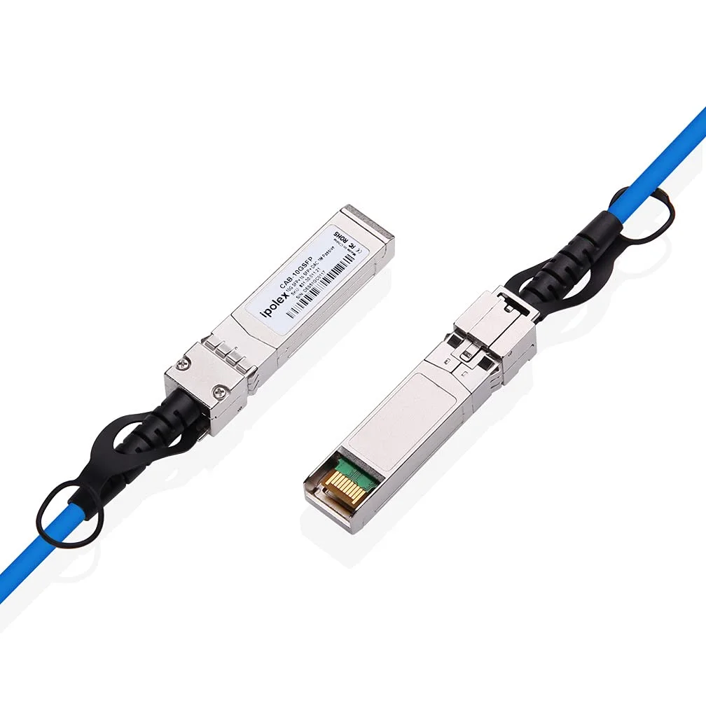 کابل Twinax SFP+ 10G رنگی، کابل مسی اتصال مستقیم (DAC) پسیو، 0.42 متر (1.37 فوت) آبی، برای Cisco SFP-H10GB-CU0.4M، Meraki، Ubiquiti، Mikrotik، Intel، Fortinet، Netgear، D-Link، Supermicro
