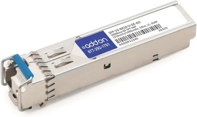 فرستنده و گیرنده SFP سازگار با Dell SFP-1G-BX10-U، مطابق با TAA، 1000Base-BX SFP (فیبر تک حالته، 1310nmTx/1490nmRx، 10 کیلومتر، LC، DOM)
