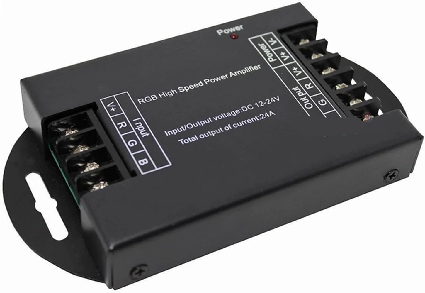 تقویت کننده LED RGB مدل DC12-24V با جریان 24 آمپر، خروجی توان بالا 3 کاناله 288W، تکرار کننده نور نوار LED RGB تقویت شده